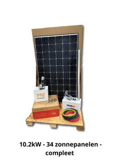 Complete Zonnepanelen Installatie – 34 Panelen - 10.2kW 11299 Platdak, staaldak, golfplaatdak