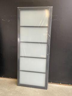 5 vlaks opdek binnendeur met melk glas 231,5 H x 93 B (rechtsdraaiend) 13084 Industriële glasdeuren